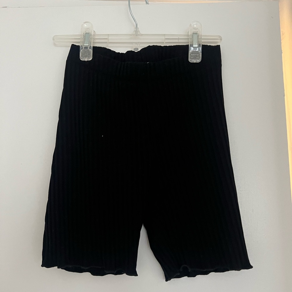 Tropic of C Black Ribbed Shorts